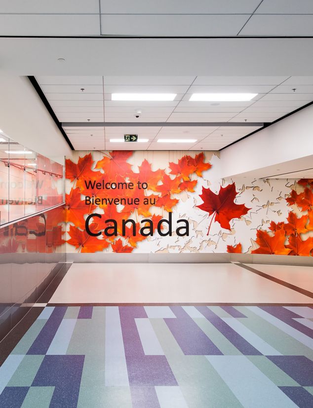 nora by Interface rubber flooring in Calgary airport entrance